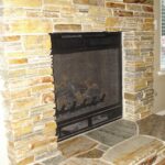 Stacked Stone Fireplace