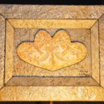 Heart Shape Carved on Stone Tile